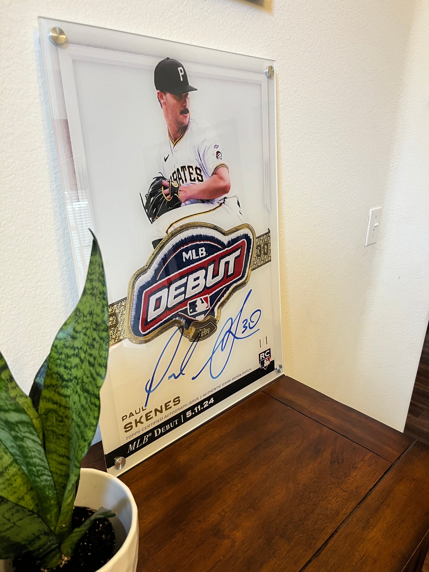 Paul Skenes Rookie Debut Patch Card - Acrylic Display